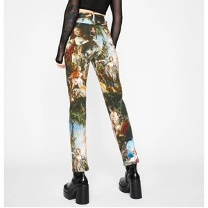Dolls Kill Da Vinci Printed High Waisted Jeans S